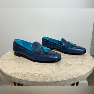 Patrick Michael Blue Tassel Loafers Women's 9 Handmade